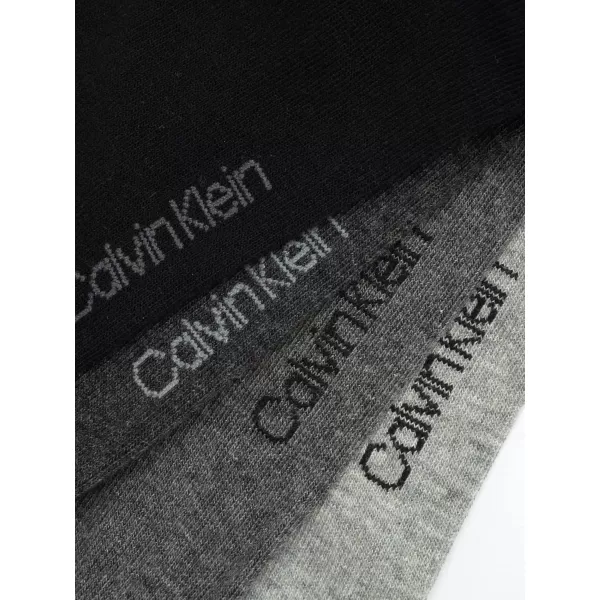 Calvin Klein Mens Dress Socks  Cotton Blend Crew Socks Patterns and Solids 4 PackGrey