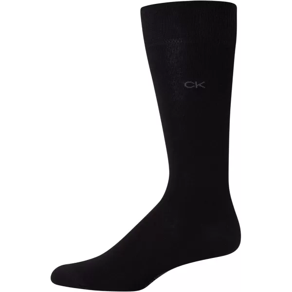 Calvin Klein Mens Dress Socks  Cotton Blend Crew Socks Patterns and Solids 4 PackGrey