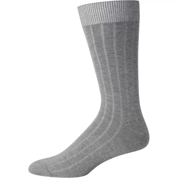 Calvin Klein Mens Dress Socks  Cotton Blend Crew Socks Patterns and Solids 4 PackGrey Assorted