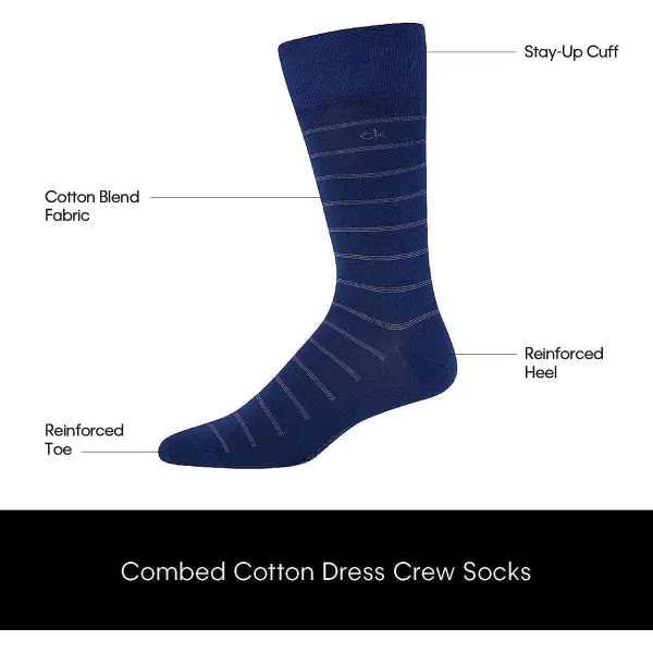 Calvin Klein Mens Dress Socks  Cotton Blend Crew Socks Patterns and Solids 4 PackWheat Assorted