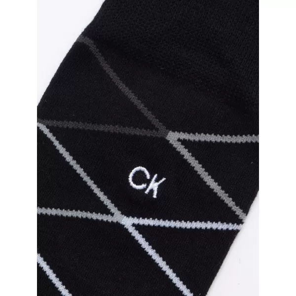 Calvin Klein Mens Dress Socks  Fine Egyptian Cotton Blend Dress Socks 2 PairBlack Diamond