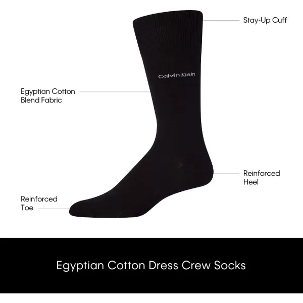 Calvin Klein Mens Dress Socks  Fine Egyptian Cotton Blend Dress Socks 2 PairBlack Diamond