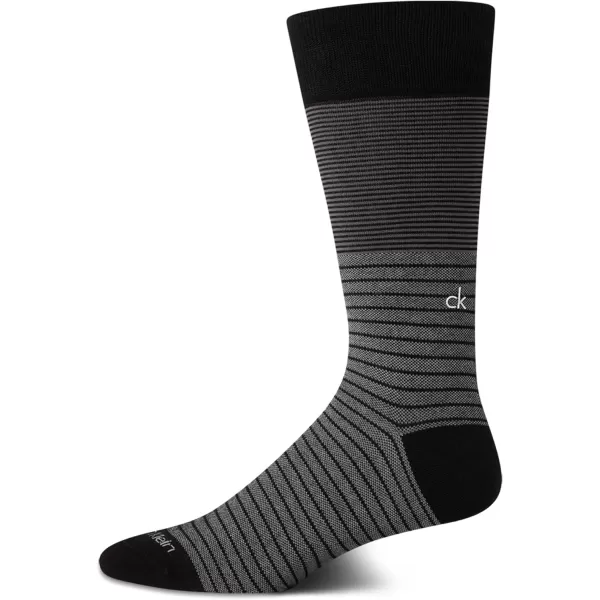 Calvin Klein Mens Dress Socks  Fine Egyptian Cotton Blend Dress Socks 2 PairBlack Pattern