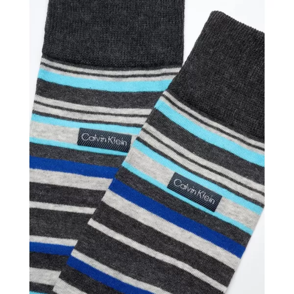 Calvin Klein Mens Dress Socks  Fine Egyptian Cotton Blend Dress Socks 2 PairHeather Grey Assorted