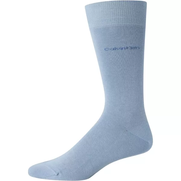 Calvin Klein Mens Dress Socks  Fine Egyptian Cotton Blend Dress Socks 2 PairLight Blue