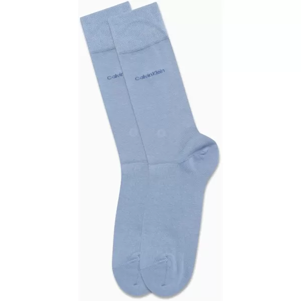 Calvin Klein Mens Dress Socks  Fine Egyptian Cotton Blend Dress Socks 2 PairLight Blue