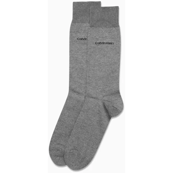 Calvin Klein Mens Dress Socks  Fine Egyptian Cotton Blend Dress Socks 2 PairSaltPepper