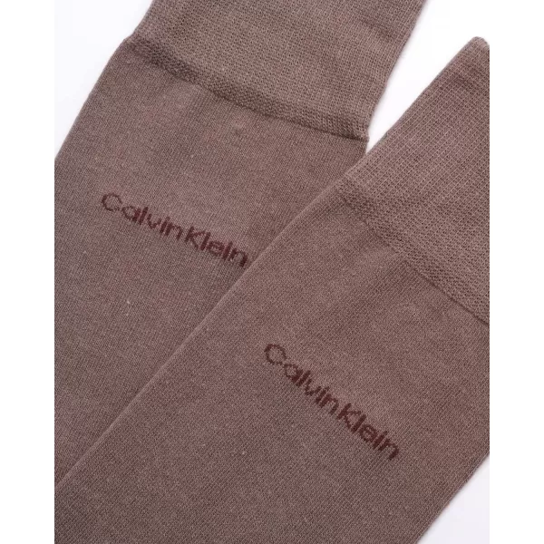 Calvin Klein Mens Dress Socks  Fine Egyptian Cotton Blend Dress Socks 2 PairSmoke Brown