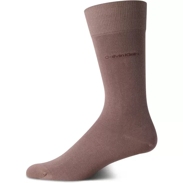 Calvin Klein Mens Dress Socks  Fine Egyptian Cotton Blend Dress Socks 2 PairSmoke Brown