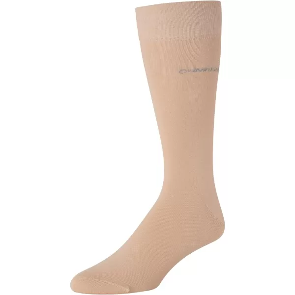 Calvin Klein Mens Dress Socks  Fine Egyptian Cotton Blend Dress Socks 2 PairTaupe