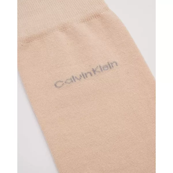 Calvin Klein Mens Dress Socks  Fine Egyptian Cotton Blend Dress Socks 2 PairTaupe