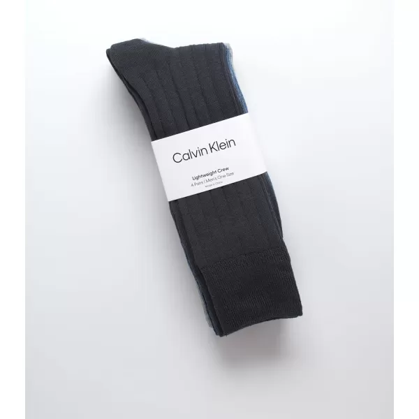 Calvin Klein Mens Dress Socks  Lightweight Cotton Blend Crew Socks 4 Pack Size 712 Blue AssortedCalvin Klein Mens Dress Socks  Lightweight Cotton Blend Crew Socks 4 Pack Size 712 Blue Assorted