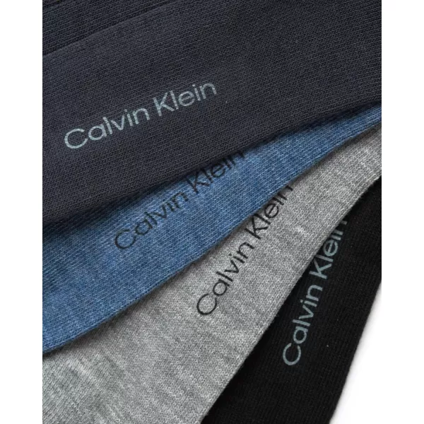 Calvin Klein Mens Dress Socks  Lightweight Cotton Blend Crew Socks 4 Pack Size 712 Blue AssortedCalvin Klein Mens Dress Socks  Lightweight Cotton Blend Crew Socks 4 Pack Size 712 Blue Assorted