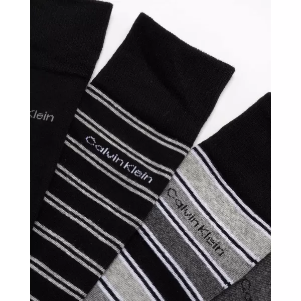 Calvin Klein Mens Dress Socks  Lightweight Cotton Blend Crew Socks 4 PackAssorted Black