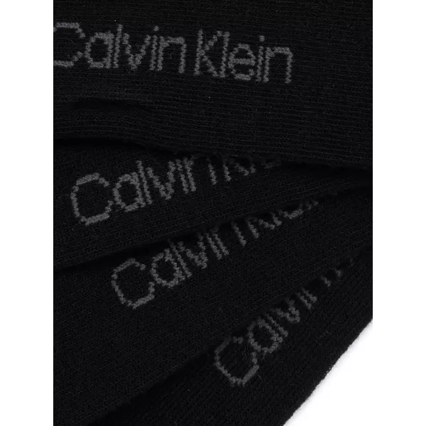 Calvin Klein Mens Dress Socks  Lightweight Cotton Blend Crew Socks 4 PackBlack