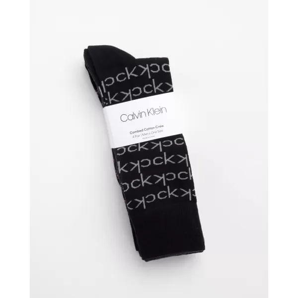 Calvin Klein Mens Dress Socks  Lightweight Cotton Blend Crew Socks 4 PackBlack Multi