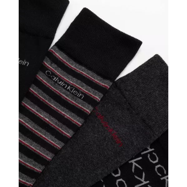 Calvin Klein Mens Dress Socks  Lightweight Cotton Blend Crew Socks 4 PackBlack Multi