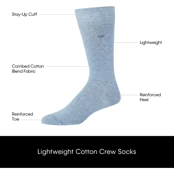 Calvin Klein Mens Dress Socks  Lightweight Cotton Blend Crew Socks 4 PackBlack Texture