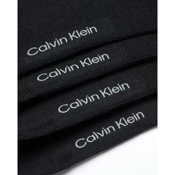 Calvin Klein Mens Dress Socks  Lightweight Cotton Blend Crew Socks 4 PackBlack Texture