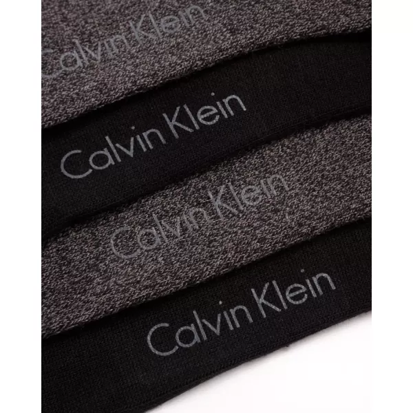 Calvin Klein Mens Dress Socks  Lightweight Cotton Blend Crew Socks 4 PackGrey