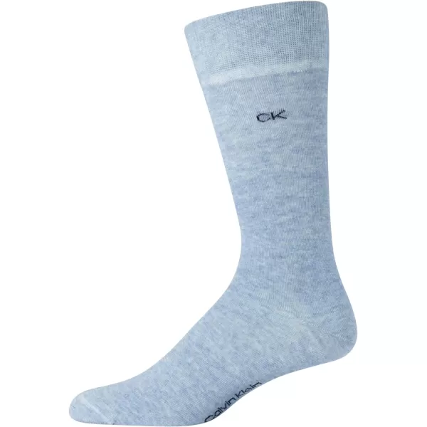 Calvin Klein Mens Dress Socks  Lightweight Cotton Blend Crew Socks 4 PackGrey Assorted