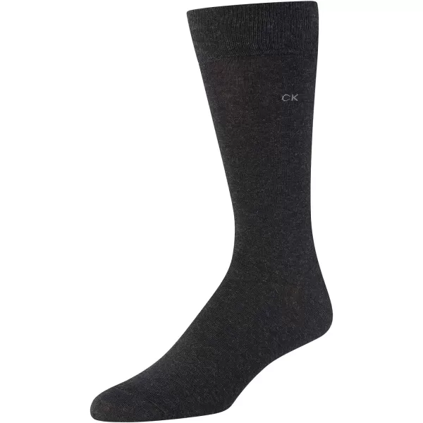 Calvin Klein Mens Dress Socks  Lightweight Cotton Blend Crew Socks 4 PackGreyNavy