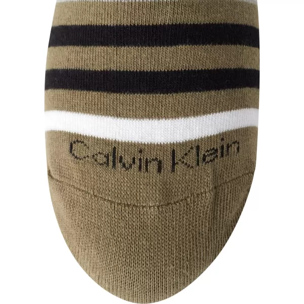 Calvin Klein Mens Dress Socks  Lightweight Cotton Blend Crew Socks 4 PackKalamata