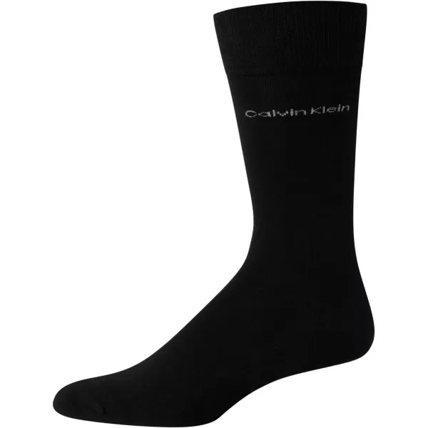 Calvin Klein Mens Dress Socks  Lightweight Cotton Blend Crew Socks 8 PackAssorted Black