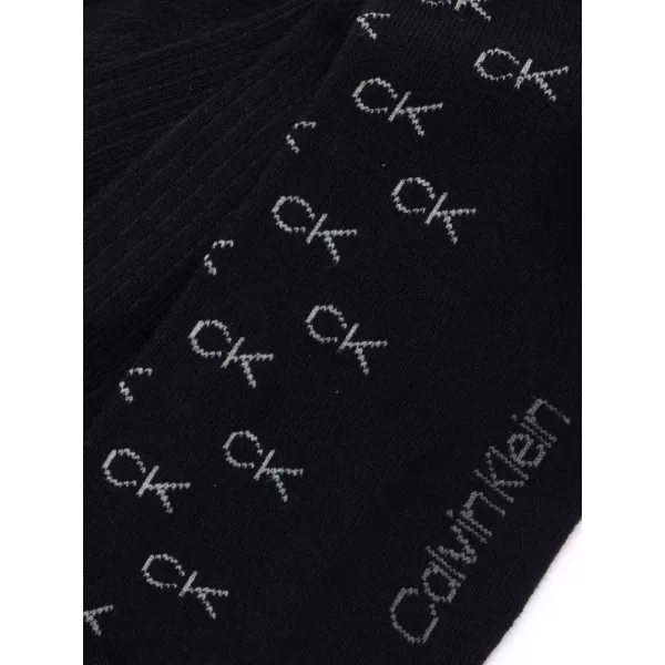 Calvin Klein Mens Dress Socks  Lightweight Cotton Blend Crew Socks 8 PackBlack Logo