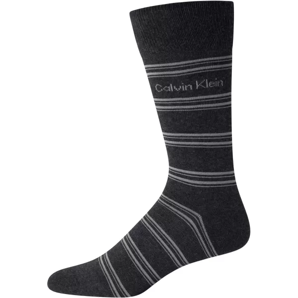 Calvin Klein Mens Dress Socks  Lightweight Cotton Blend Crew Socks 8 PackBlackGrey Multi