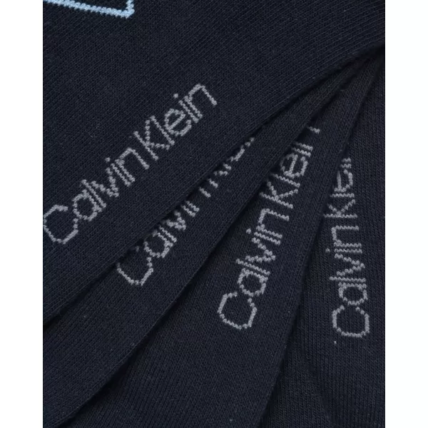 Calvin Klein Mens Dress Socks  Lightweight Cotton Blend Crew Socks 8 PackNavy Argyle