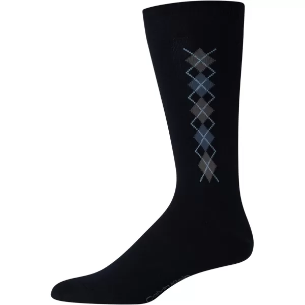 Calvin Klein Mens Dress Socks  Lightweight Cotton Blend Crew Socks 8 PackNavy Argyle