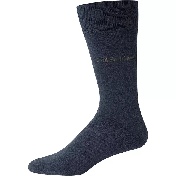 Calvin Klein Mens Dress Socks  Lightweight Cotton Blend Crew Socks 8 PackWheat Assorted