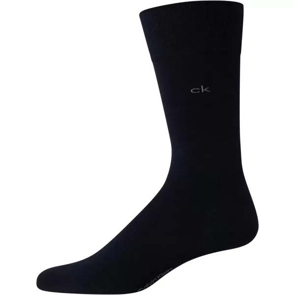 Calvin Klein Mens Dress Socks  Luxury Egyptian Cotton Blend Crew Socks 2 PairDark Navy