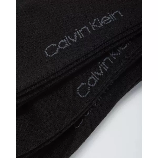 Calvin Klein Mens Dress Socks  NonBinding Cotton Crew Socks 3 PackBlack