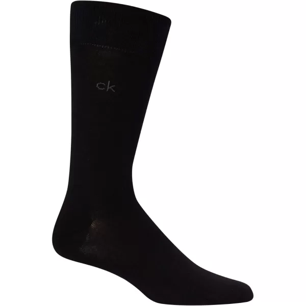 Calvin Klein Mens Dress Socks  NonBinding Cotton Crew Socks 3 PackBlack