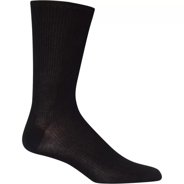 Calvin Klein Mens Dress Socks  NonBinding Cotton Crew Socks 3 PackBlack Textured