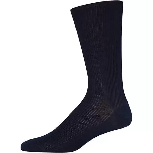 Calvin Klein Mens Dress Socks  NonBinding Cotton Crew Socks 3 PackNavy Blue