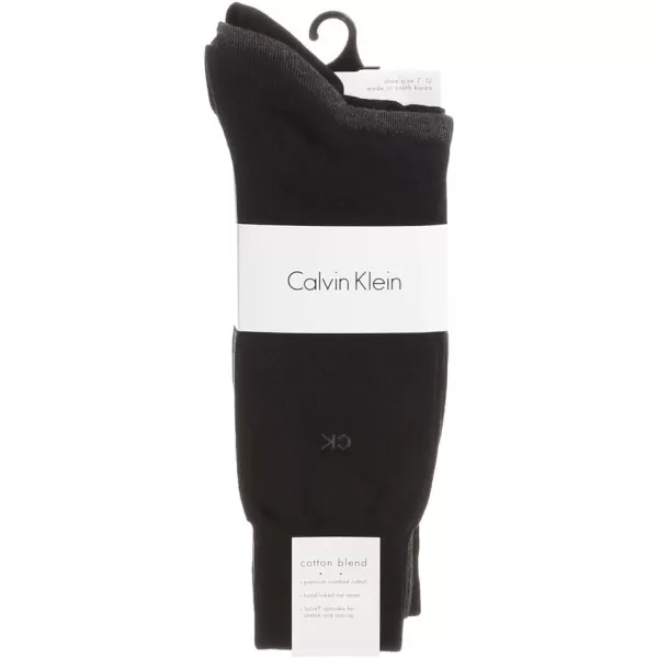 Calvin Klein Mens Dress Socks  NonBinding Cotton Crew Socks 3 PackNavyGraphite Htr