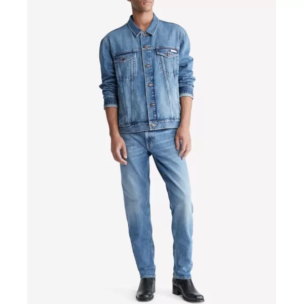 Calvin Klein Mens Essential Denim Trucker JacketTinted Ck Stone