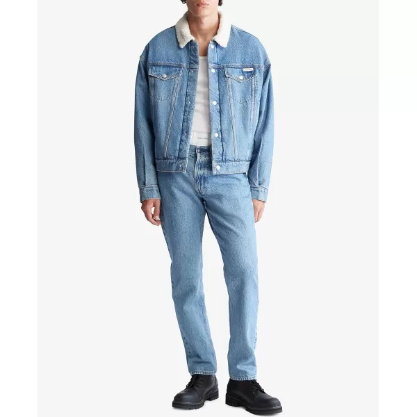 Calvin Klein Mens Essential Sherpa Casper Blue Trucker JacketCasper Blue