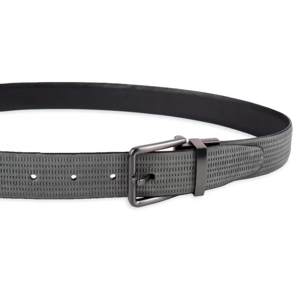 Calvin Klein Mens Everyday Versatile TwoInOne Reversible BeltBlueBlack Textured