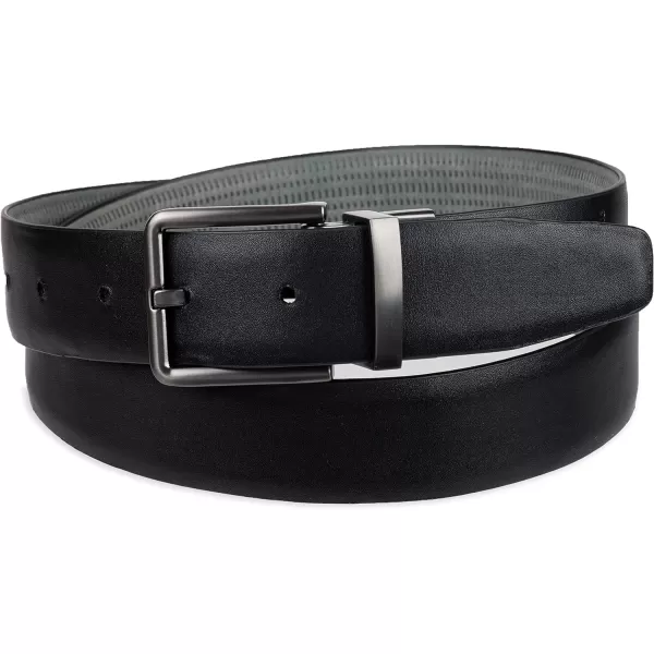 Calvin Klein Mens Everyday Versatile TwoInOne Reversible BeltBlueBlack Textured