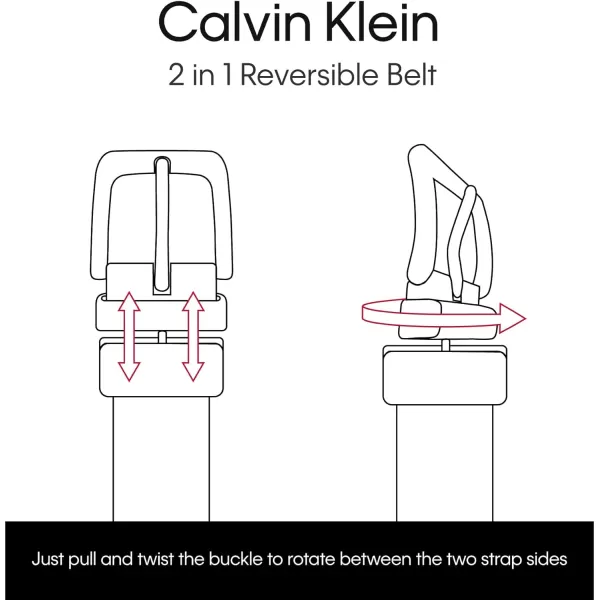 Calvin Klein Mens Everyday Versatile TwoInOne Reversible BeltBrownBlack