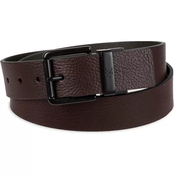 Calvin Klein Mens Everyday Versatile TwoInOne Reversible BeltBrownOlive Jean