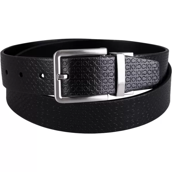 Calvin Klein Mens Everyday Versatile TwoInOne Reversible BeltDark BlackDark Black