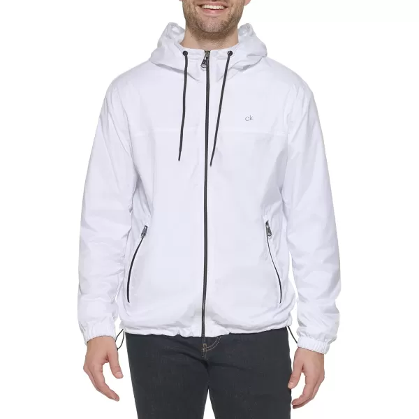 Calvin Klein Mens Hooded WindbreakerWhite