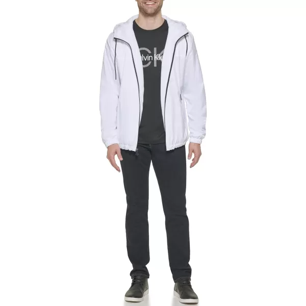 Calvin Klein Mens Hooded WindbreakerWhite