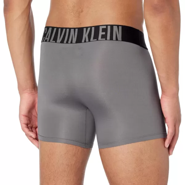 Calvin Klein Mens Intense Power 3Pack Boxer BriefBlackGrey SkyPompeian Red