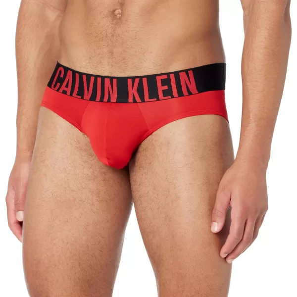 Calvin Klein Mens Intense Power 3Pack Hip BriefBlack  Grey Sky  Pompeian Red